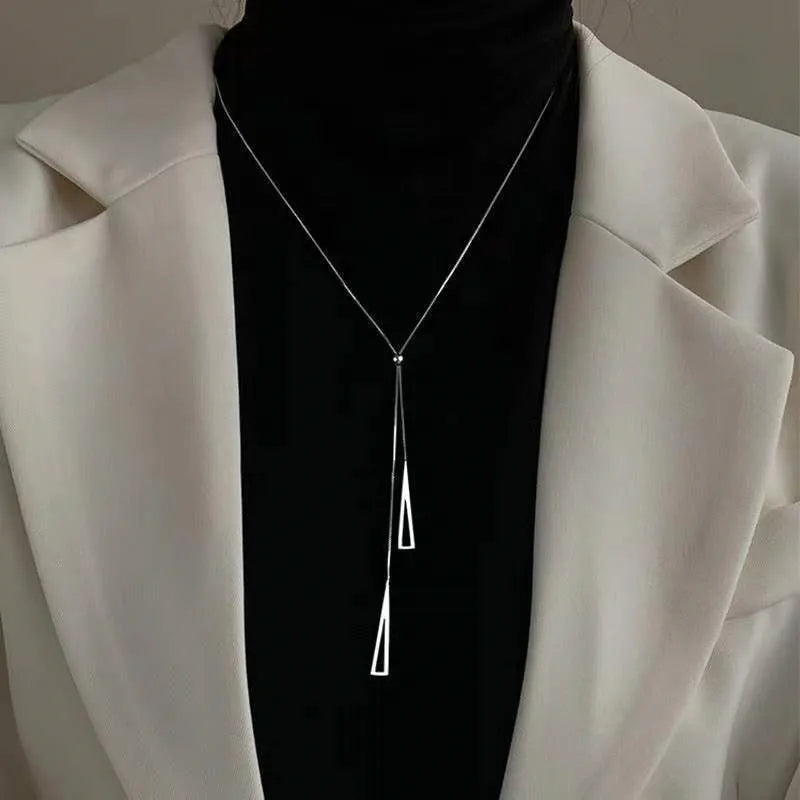 Geometric Sweater Box Chain Female Long Necklace For Women Adjustable Fine Jewelry Wedding Party Birthday Gift-Dollar Bargains Online Shopping Australia