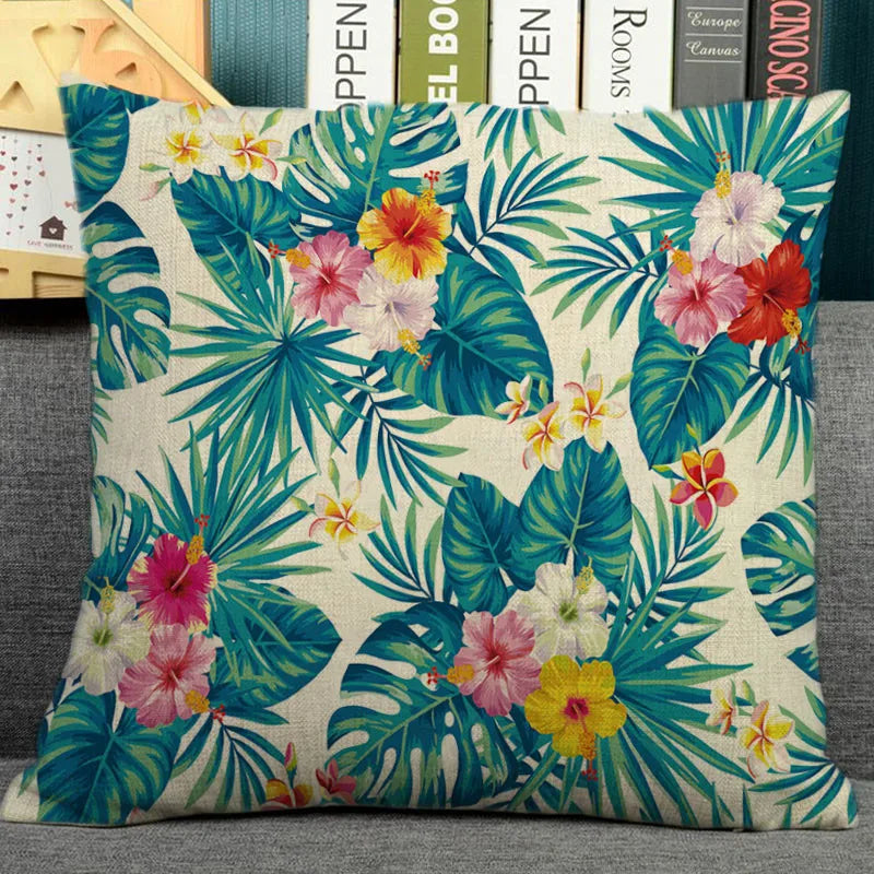 Nordic plant print cushion home decorative pillow 45x45cm pillowcase Modern sofa Decor tropical leaves seat back-Dollar Bargains Online Shopping Australia