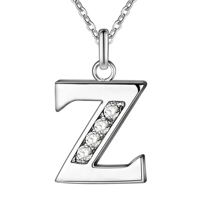 26 Letter A-Z Silver Plated Necklace Color Jewelry Pendant Metal Stamp-Dollar Bargains Online Shopping Australia