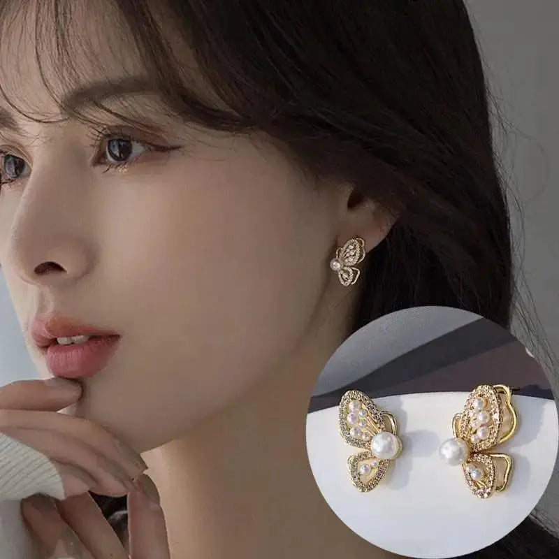 925 Silver Needle Korean Fashion Imitation Pear Earrings For Women Jewelry Luxury Women's Heart Stud Earrings-Dollar Bargains Online Shopping Australia