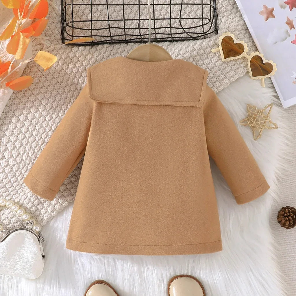 Jacket Newborn Baby Boy Girl Kids Clothes 3-36 Months Fashion Long Sleeve Button Khaki Coat Childrens Warm Outwear-Dollar Bargains Online Shopping Australia