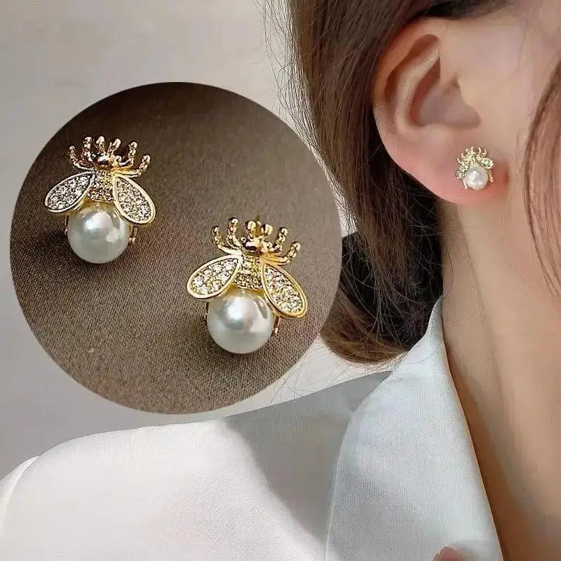 925 Silver Needle Korean Fashion Imitation Pear Earrings For Women Jewelry Luxury Women's Heart Stud Earrings-Dollar Bargains Online Shopping Australia