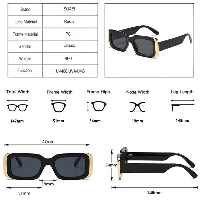 Square Sunglasses Women Retro Brand Designer Jelly Color Shades UV400 Men Gradient Sun Glasses-Dollar Bargains Online Shopping Australia