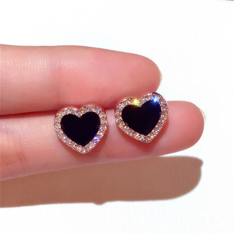 Red Heart Stud Earring Women Metal Gold Color Eye Heart Lips Wedding Statement Earrings Fashion Party Jewelry-Dollar Bargains Online Shopping Australia