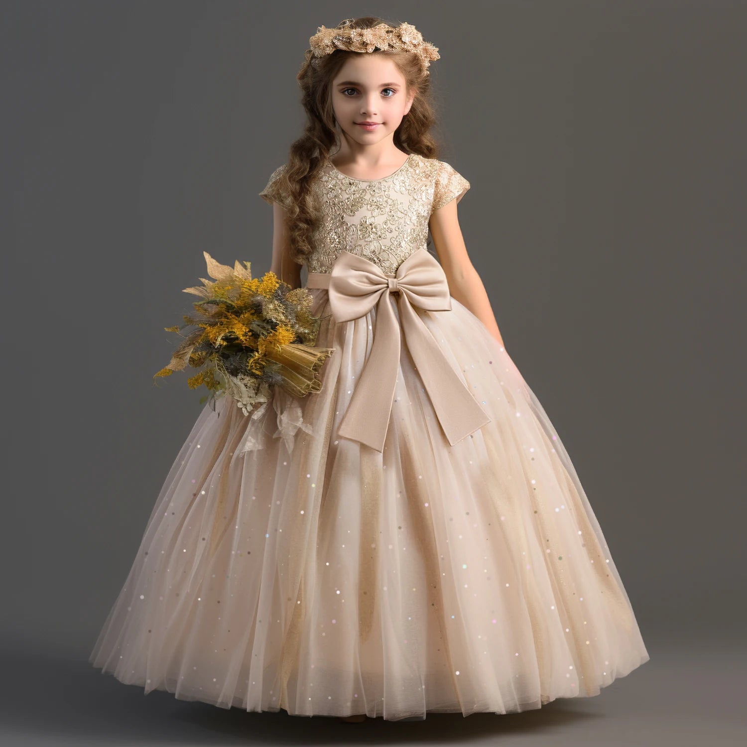 Girls Dress Lace Princess Pageant Birthday Party First Communion Gowns Bridesmaid Flower Girl Dresses For Wedding-Dollar Bargains Online Shopping Australia