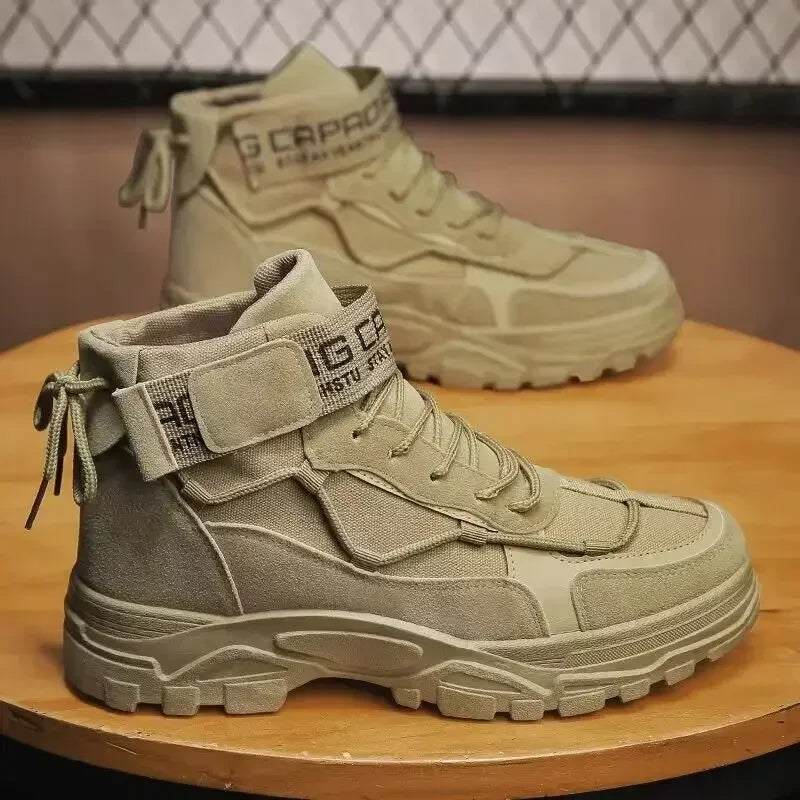 Men's Platform Boots Fashion Desert Boots New Comfortable Non-slip Hiking Shoe High Top All-match Work Boots-Dollar Bargains Online Shopping Australia