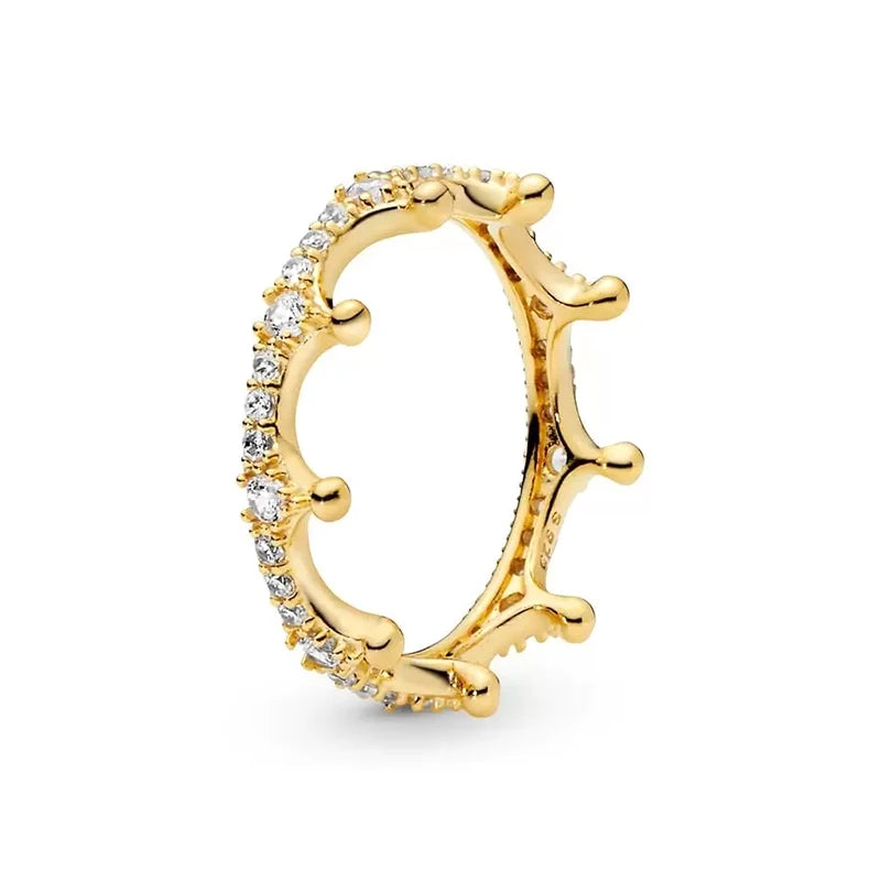 Gold Silver Ring Zircon Sparkling Princess Wishbone Heart Ring Women Original Ring Fine Jewelry-Dollar Bargains Online Shopping Australia