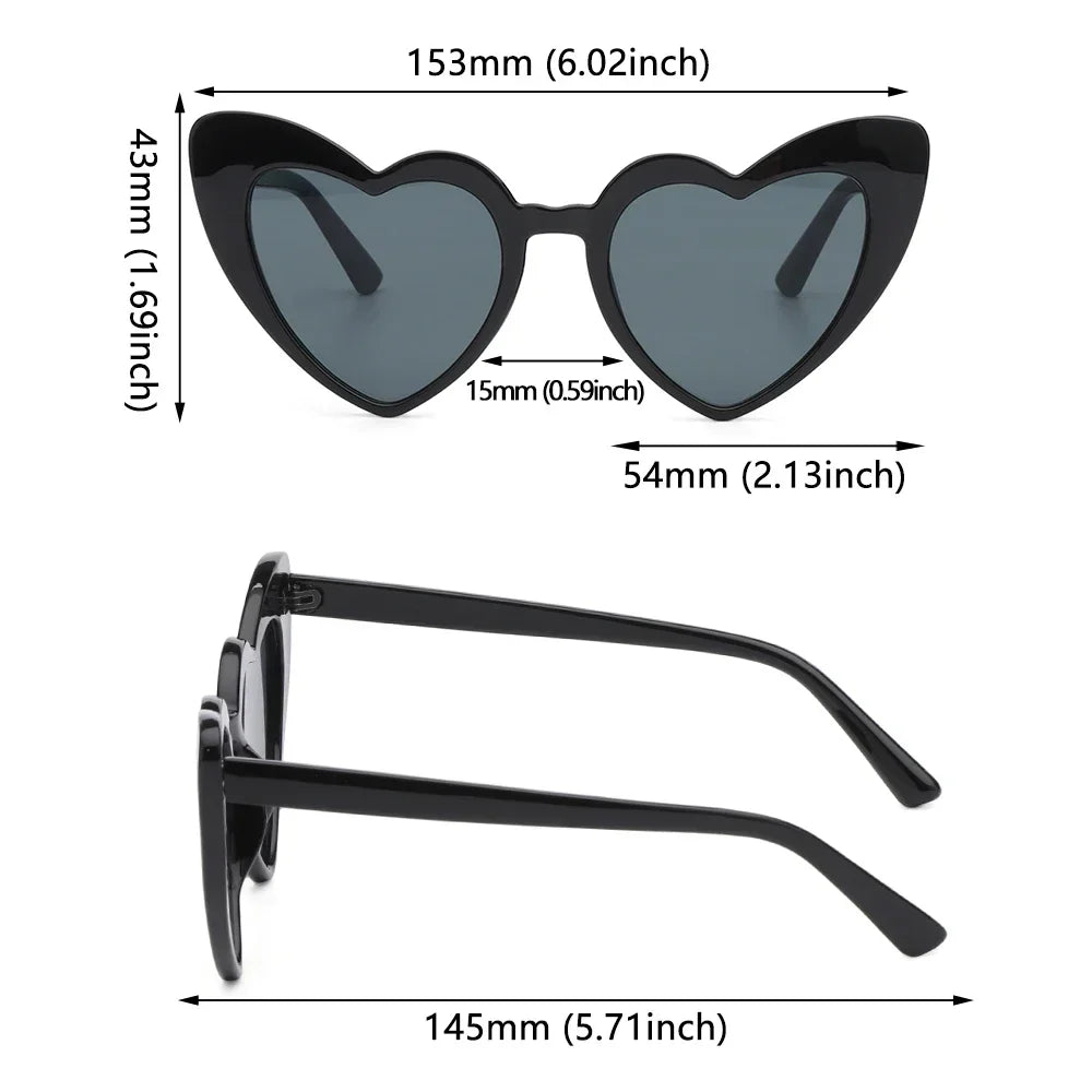Love Heart Shaped Sunglasses Women Big Frame Fashion Cute Sexy Retro Cat Eye Vintage Sun Glasses UV400 Protection Unisex Eyewear-Dollar Bargains Online Shopping Australia