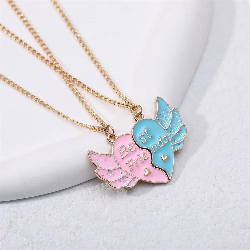 Best Friend Necklace 2-Piece Pendant Necklace Good Friend Forever Necklace Choker Friendship BFF Men And Women Jewelry Gift-Dollar Bargains Online Shopping Australia