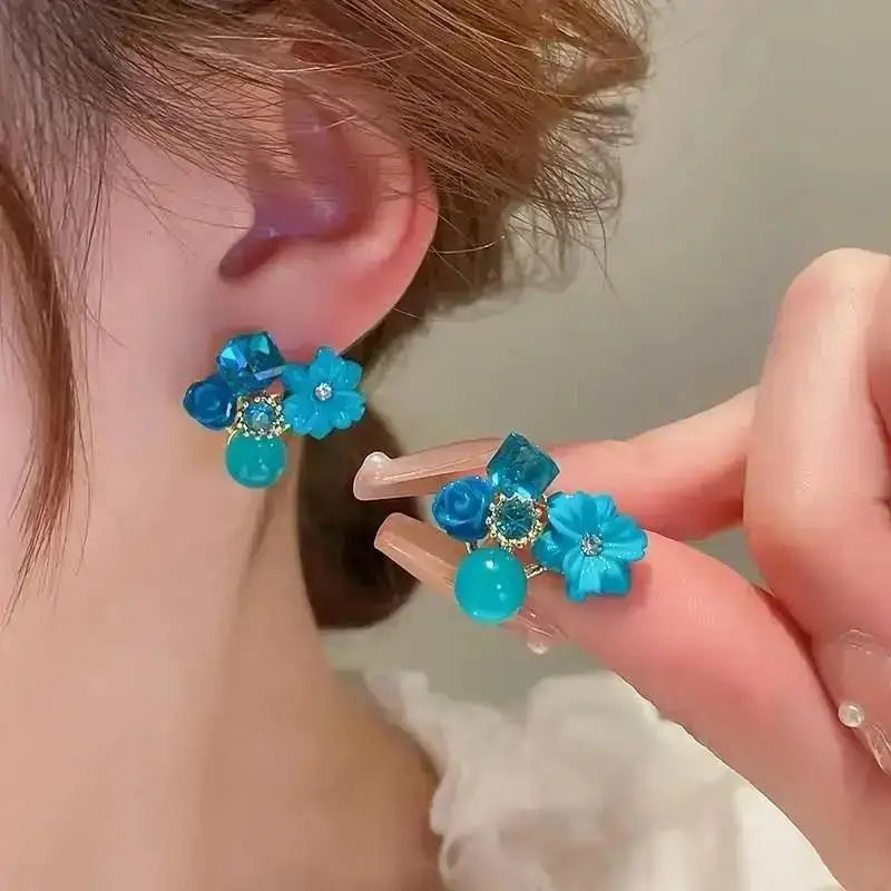 925 Silver Needle Korean Fashion Imitation Pear Earrings For Women Jewelry Luxury Women's Heart Stud Earrings-Dollar Bargains Online Shopping Australia