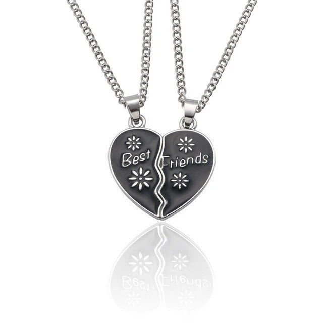 Best Friend Necklace 2-Piece Pendant Necklace Good Friend Forever Necklace Choker Friendship BFF Men And Women Jewelry Gift-Dollar Bargains Online Shopping Australia