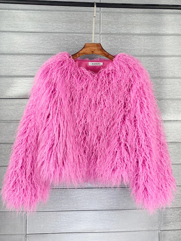 Women Faux Fur Coat Autumn Winter Fluffy Short Coat Faux Fur Jacket-Dollar Bargains Online Shopping Australia