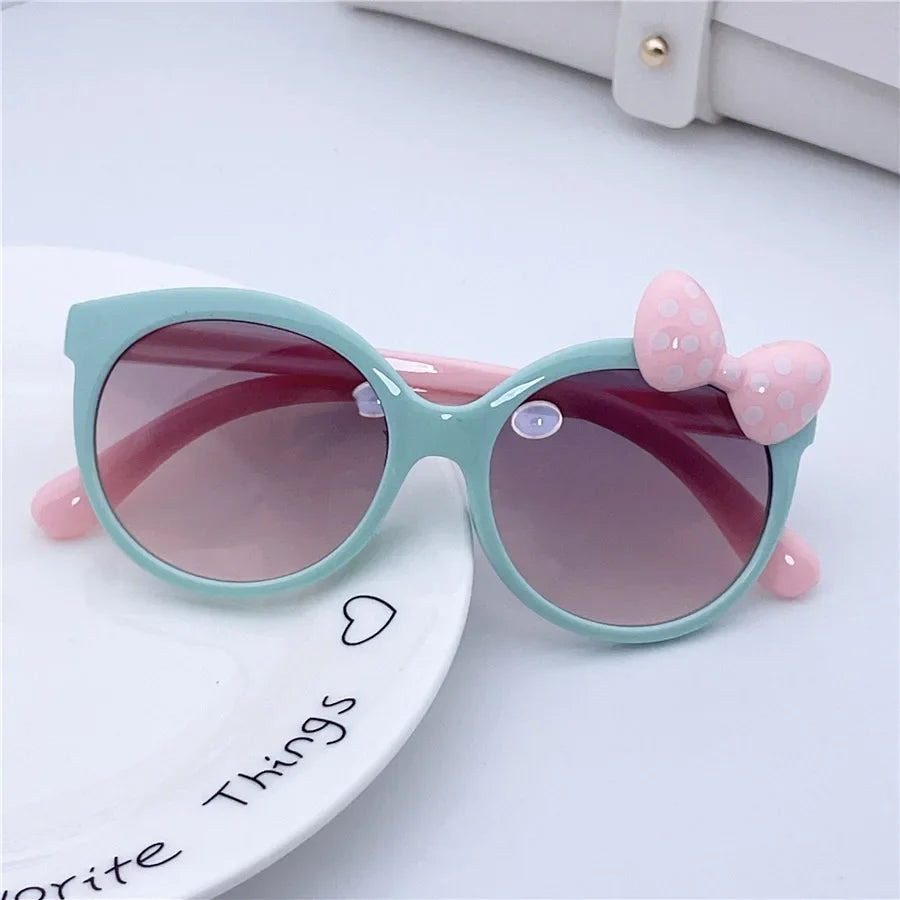 Kids Sunglasses Girls Boys Shiny Bowknot Sun Glasses Lovely Cat Children Eyewear Fashion Gradient Eyeglasses UV400-Dollar Bargains Online Shopping Australia