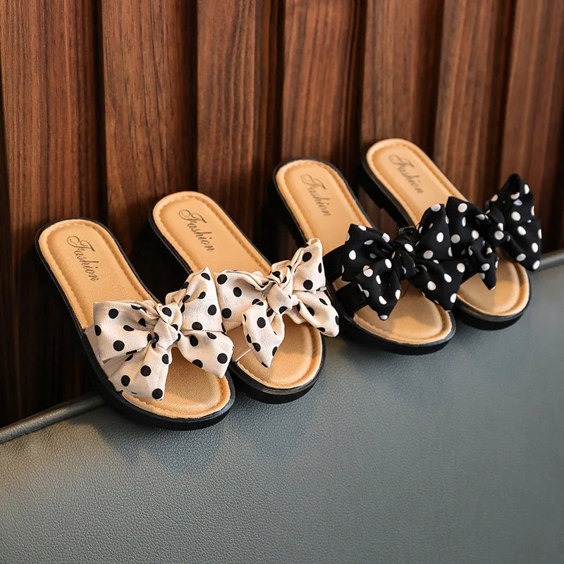 Bow Flats Open Toe Slide Sandals Non-slip Flip Flops Children Home Slippers Kids Girls Summer Cute Beach Slippers Shoe-Dollar Bargains Online Shopping Australia