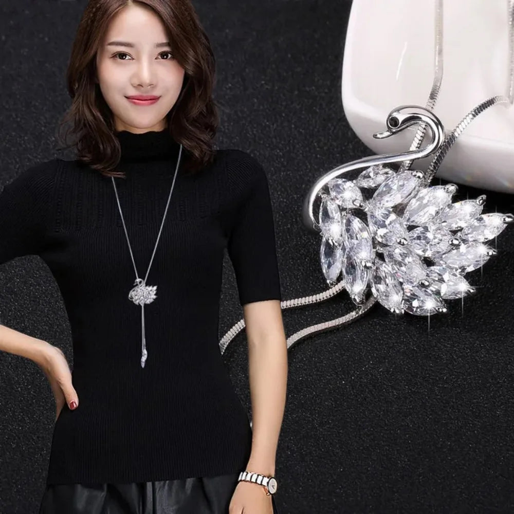 Sweater Chain Long Crystal Snow Pendant Water Drop Accessories Decoration Necklace Jewelry-Dollar Bargains Online Shopping Australia