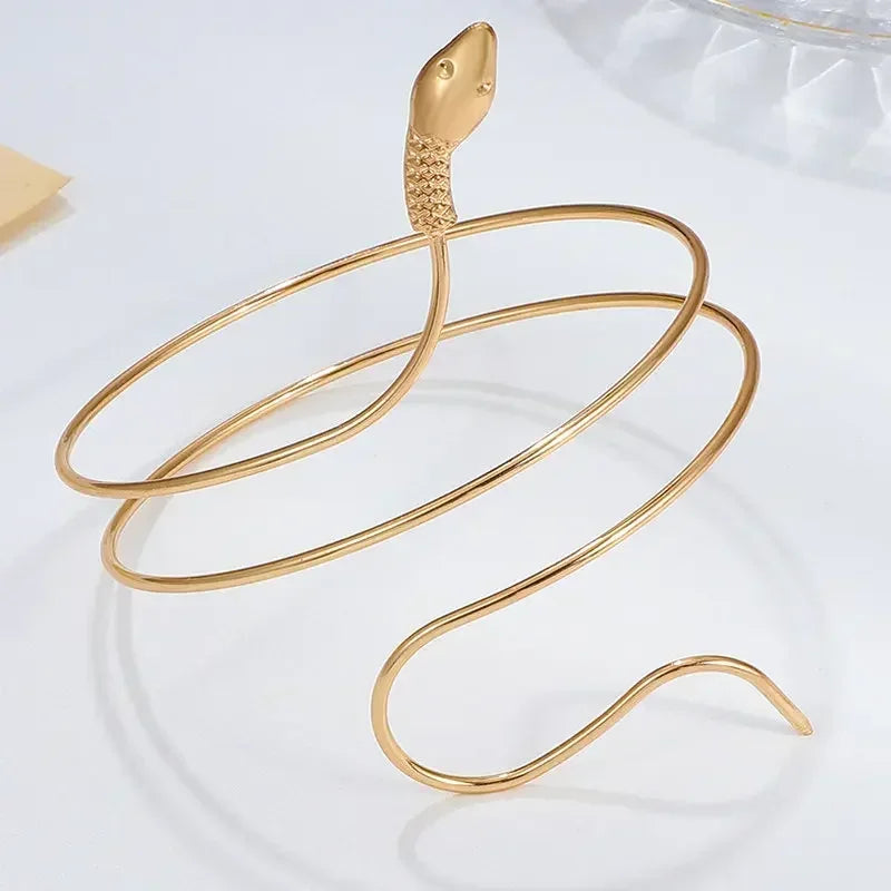 Punk Coiled Snake Spiral Upper Arm Cuff Armlet Armband Bangle Women Jewelry Egypt Swirl Snake Arm Cuff Armlet-Dollar Bargains Online Shopping Australia