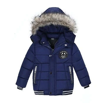 Autumn Winter Boys Jacket New Keep Warm Baby Coat Hooded Zipper Fashion Fur Collar Boys Outerwear-Dollar Bargains Online Shopping Australia
