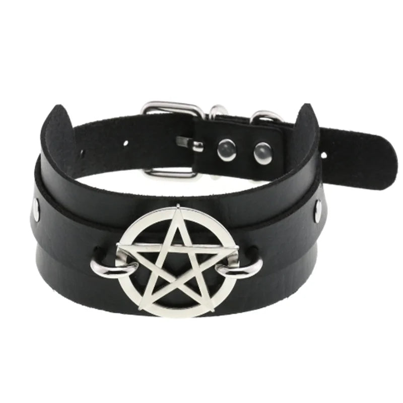 Harajuku Cosplay Rivet Punk Rock Gothi Women Collar Sexy PU Leather Heart Cross Spike Hip Hop Bondage Choker Jewelry-Dollar Bargains Online Shopping Australia