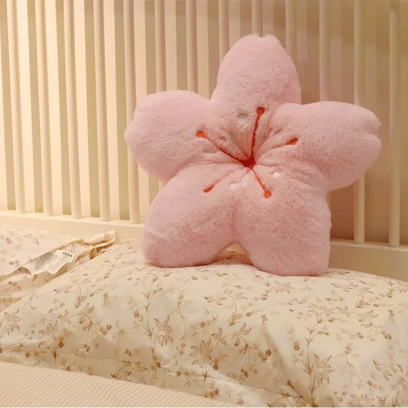 Pink Sakura Plush Pillow Kawaii Flowers Plush Pillow Mat Lifelike Soft Cherry Blossom Cushion Plushie Props Cute pillow-Dollar Bargains Online Shopping Australia