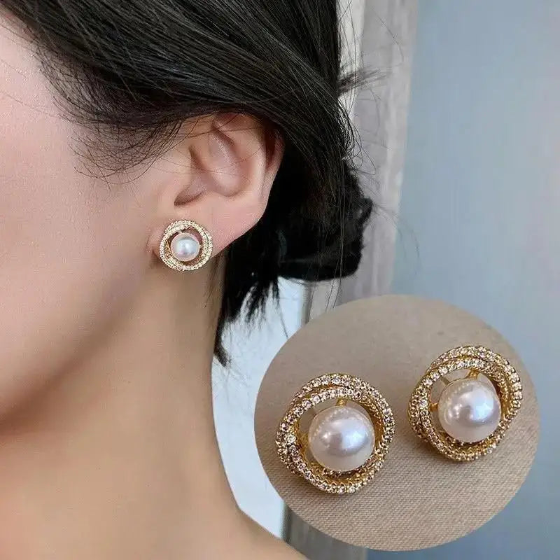 925 Silver Needle Korean Fashion Imitation Pear Earrings For Women Jewelry Luxury Women's Heart Stud Earrings-Dollar Bargains Online Shopping Australia
