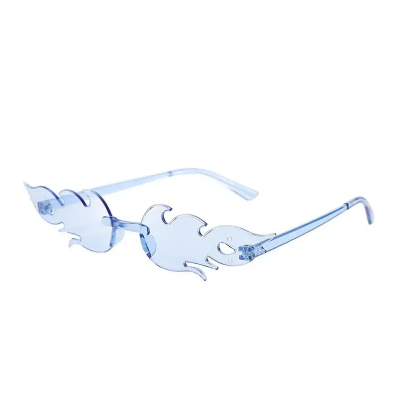 Fire Flame Sunglasses Wave Rimless Narrow Retro UV400 Streetwear Vintage Outdoor Cycling Eye glasses Party Accessories