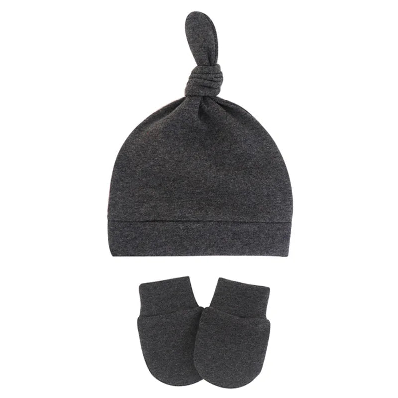Newborn Baby Hat With Gloves Cotton Bonnet Baby Beanie For Girls Spring Soft Infant Cap Boy Toddler Accessories Gift-Dollar Bargains Online Shopping Australia