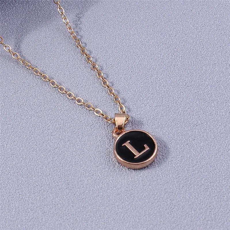 Name Initials Letter Pendant Necklace Enamel A-Z Alphabet Necklaces Girls Birthday Gifts Jewelry Accessories-Dollar Bargains Online Shopping Australia