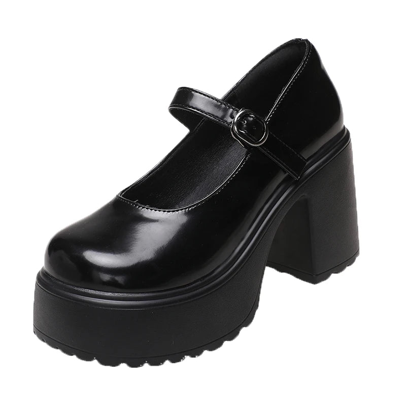 Fashion White Platform Pumps for Women Super High Heels Buckle Strap Mary Jane Shoes Woman Goth Thick Heeled Party Shoes Ladies-Dollar Bargains Online Shopping Australia