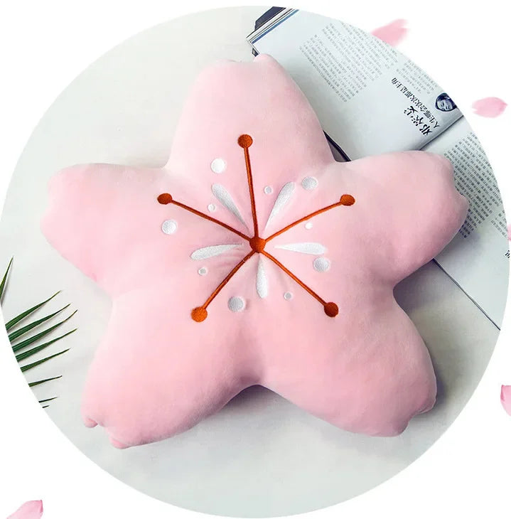 Pink Sakura Plush Pillow Kawaii Flowers Plush Pillow Mat Lifelike Soft Cherry Blossom Cushion Plushie Props Cute pillow-Dollar Bargains Online Shopping Australia