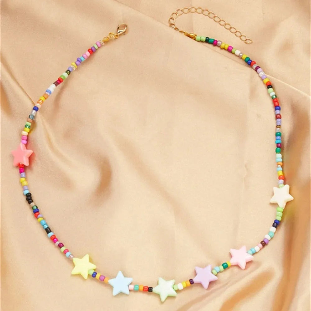 Boho Choker Simple Vintage Red Heart Shape Necklace For Women Fashion Collar Beads Jewelry Party Gift-Dollar Bargains Online Shopping Australia