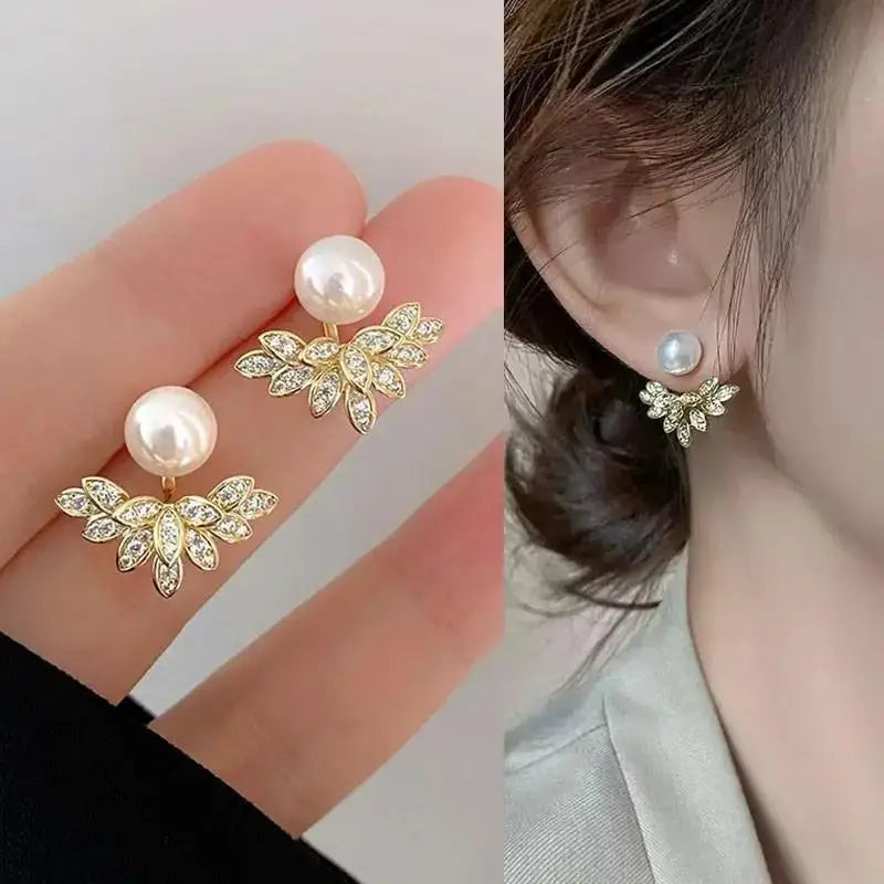 925 Silver Needle Korean Fashion Imitation Pear Earrings For Women Jewelry Luxury Women's Heart Stud Earrings-Dollar Bargains Online Shopping Australia
