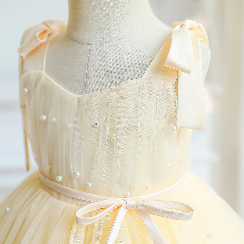 Party Princess Dresses Toddler Kids Wedding Evening Gown Baby Girls Tulle Tutu Pearls Summer-Dollar Bargains Online Shopping Australia