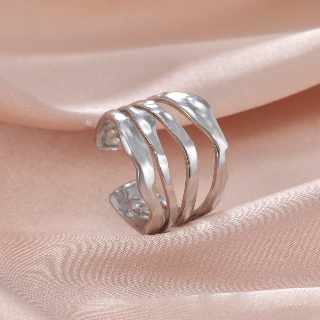 Women Rings Geometric Heart Aesthetic Adjustable Open Finger Ring Fashion Party Jewelry Gifts-Dollar Bargains Online Shopping Australia