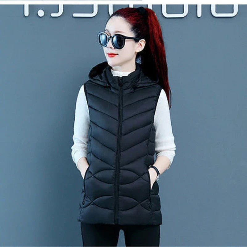 Woman Vest Autumn Winter Warm Down Cotton Vests Female Thick Removable Hooded Waistcoat Women's Sleeveless Jacket Vest Coat-Dollar Bargains Online Shopping Australia