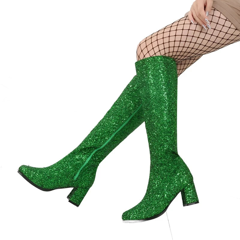 Costumes Knee-High Boots 60s 70s Go Go Boot Retro Ladies Women's Fancy Dress Gogo Party Dance Gothic Shoes-Dollar Bargains Online Shopping Australia