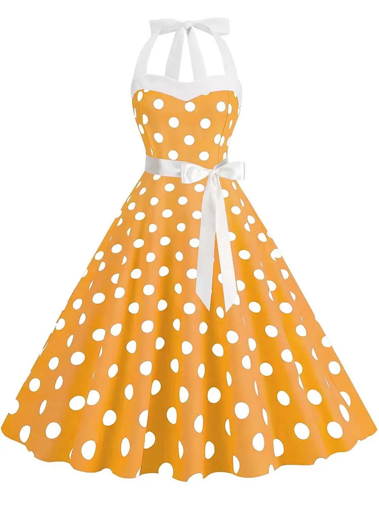 Vintage 50s 60s Women Summer Party Dress With Belt Pink Plaid Print Halter Hepburn Robe Rockabilly Dresses-Dollar Bargains Online Shopping Australia