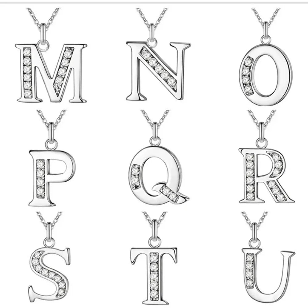 26 Letter A-Z Silver Plated Necklace Color Jewelry Pendant Metal Stamp-Dollar Bargains Online Shopping Australia