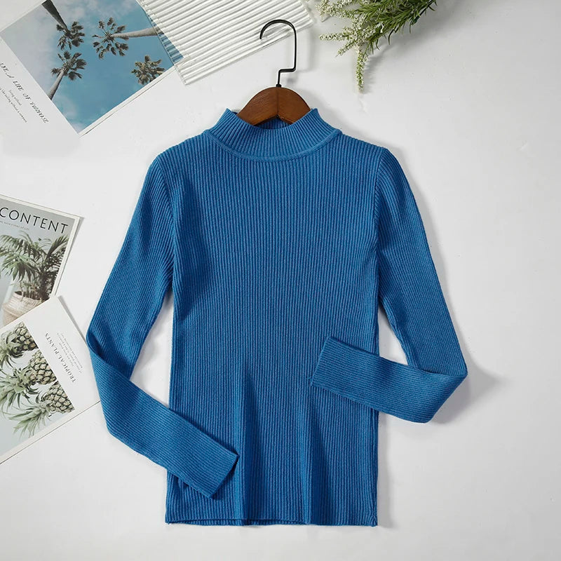 Women Turtleneck Sweater Knitted Soft Pullovers cashmere Jumpers Basic Solid Soft Sweaters Women Autumn Winter Casual Top-Dollar Bargains Online Shopping Australia