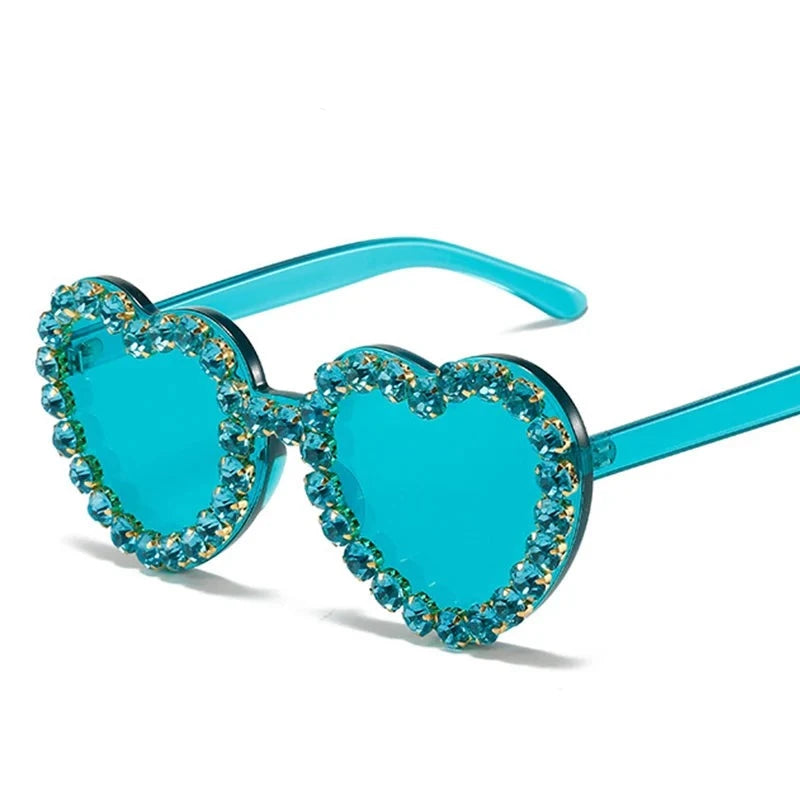 Vintage Pink Heart Diamond Sunglasses for Women New Luxury Brand Diamond Sun Glasses Ladies Retro Hip Hop Cool Eyewear-Dollar Bargains Online Shopping Australia