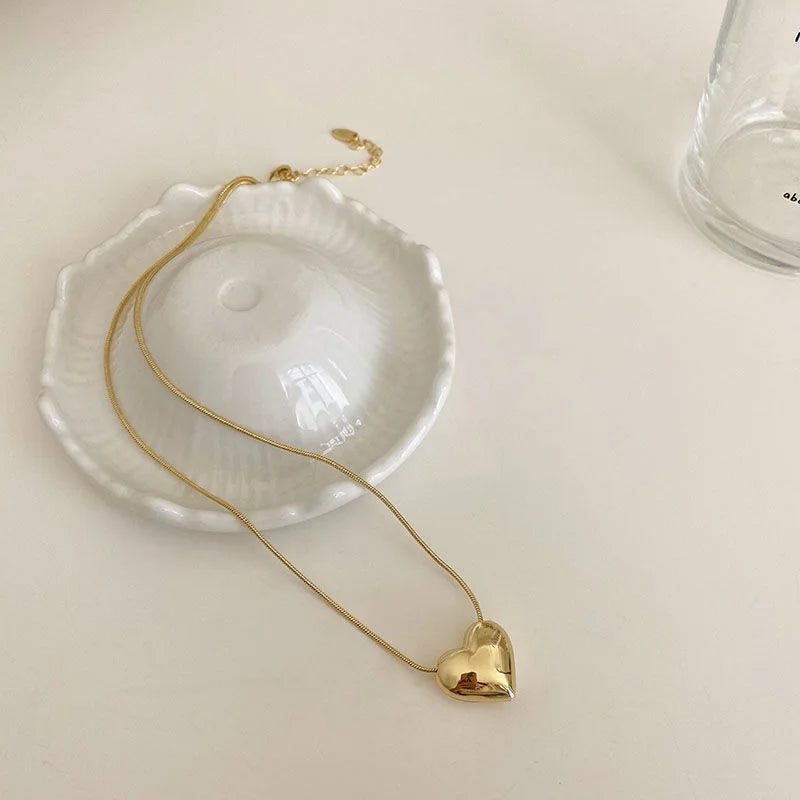 Love Heart Pendant Necklace For Women Men Personality Simple Design Thin Chain Choker Necklaces Jewelry-Dollar Bargains Online Shopping Australia