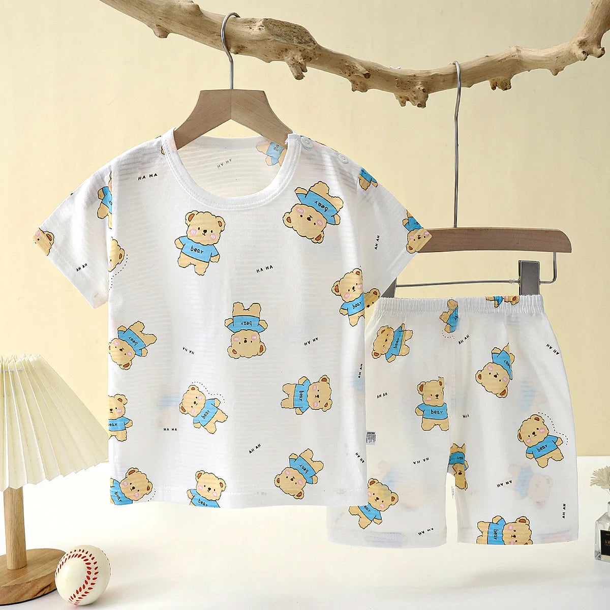 Baby Children Clothes Set Cute Cartoon Short Sleeve Home Pajama Set Sleepwear Soft Breathable-Dollar Bargains Online Shopping Australia