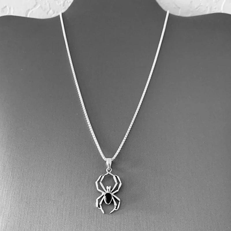 Spider Animal Pendant Necklace for Girls Silver Color Chain Necklace Y2K Style Women Neck Accessories Trendy Jewelry-Dollar Bargains Online Shopping Australia
