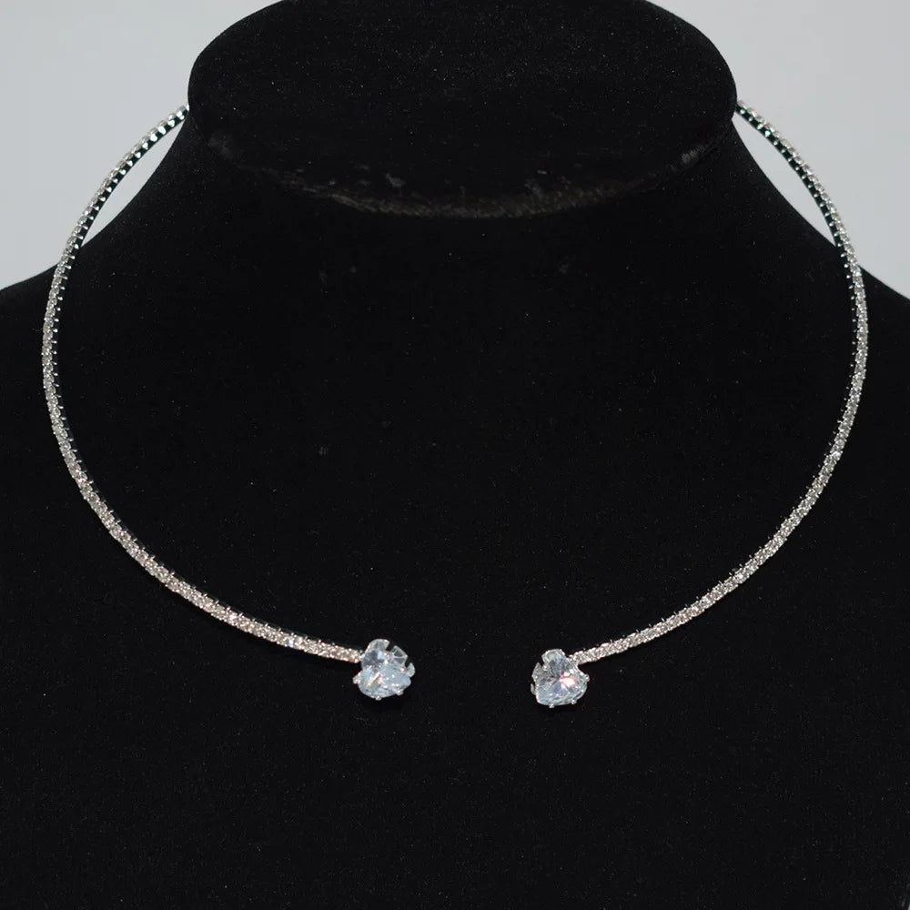Necklace Women Simple Classic Rhinestones Choker Neck Necklaces Jewelry Open Collar Gift-Dollar Bargains Online Shopping Australia