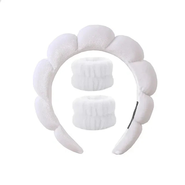 Makeup Headband Puffy Sponge Spa Head Bands for Women Girls Washing Face Skincare Yoga Facial Mask Sport Hairbands Headwear-Dollar Bargains Online Shopping Australia