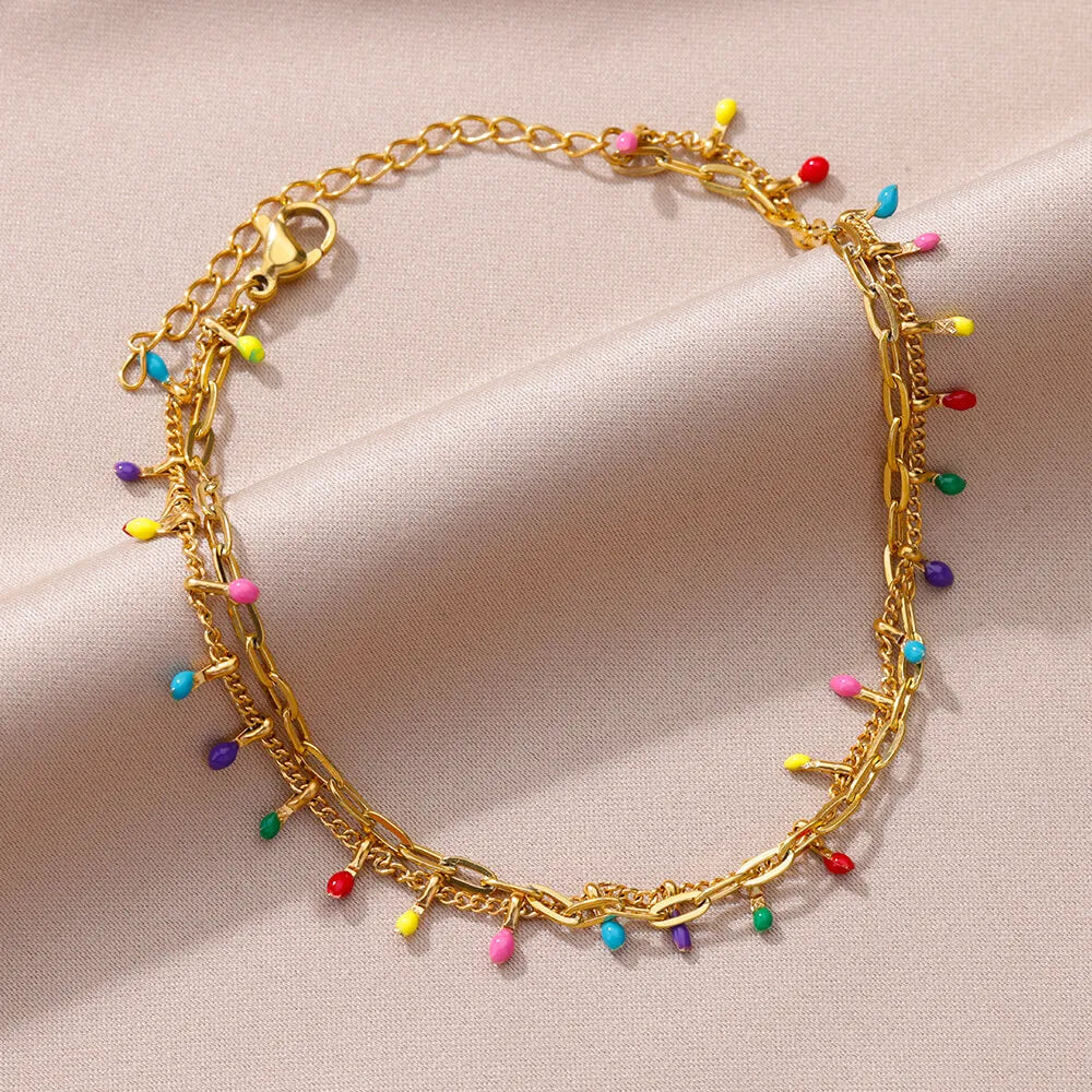 Anklets for Women Summer Beach Accessories Stainless Steel Imitation Pearl Chain Anklet Gold Color Leg Bracelets Bodychain Gifts-Dollar Bargains Online Shopping Australia