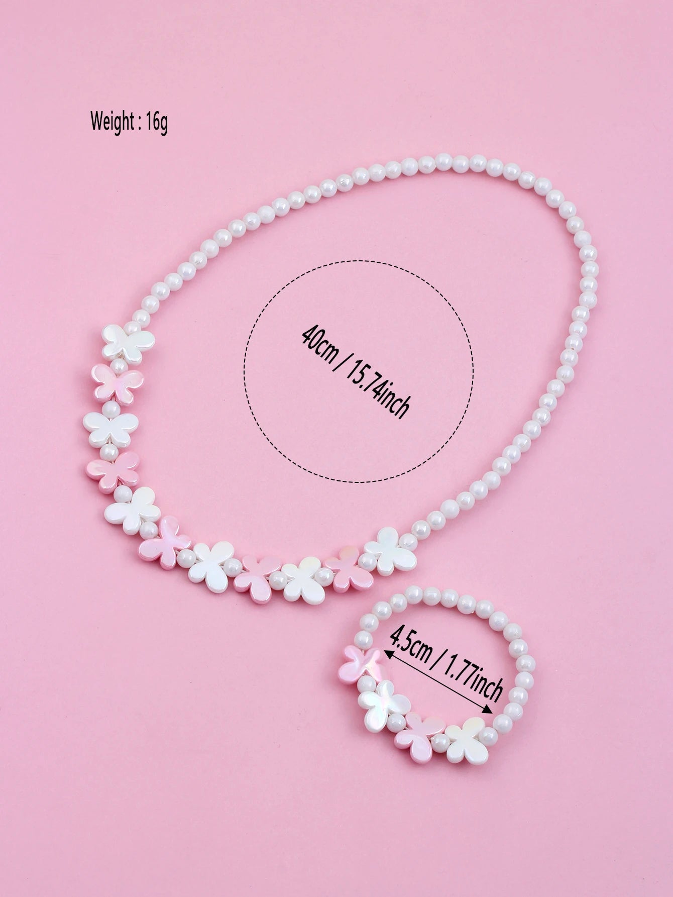 2pcs Girls Butterfly decorated beaded necklaces and bracelets for daily wear throughout the year-Dollar Bargains Online Shopping Australia