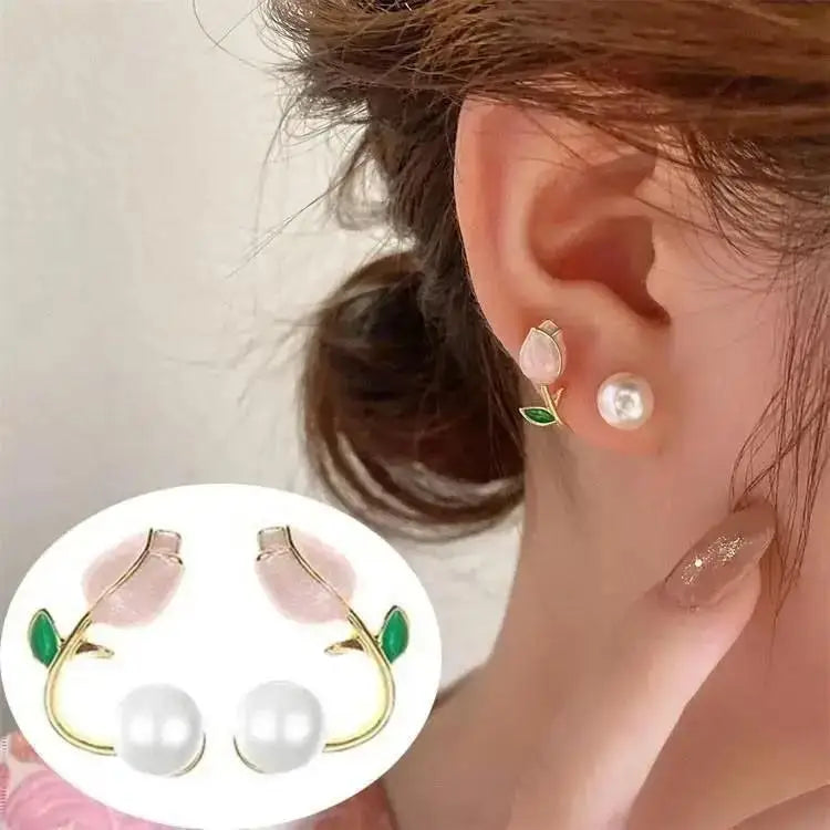 925 Silver Needle Korean Fashion Imitation Pear Earrings For Women Jewelry Luxury Women's Heart Stud Earrings-Dollar Bargains Online Shopping Australia