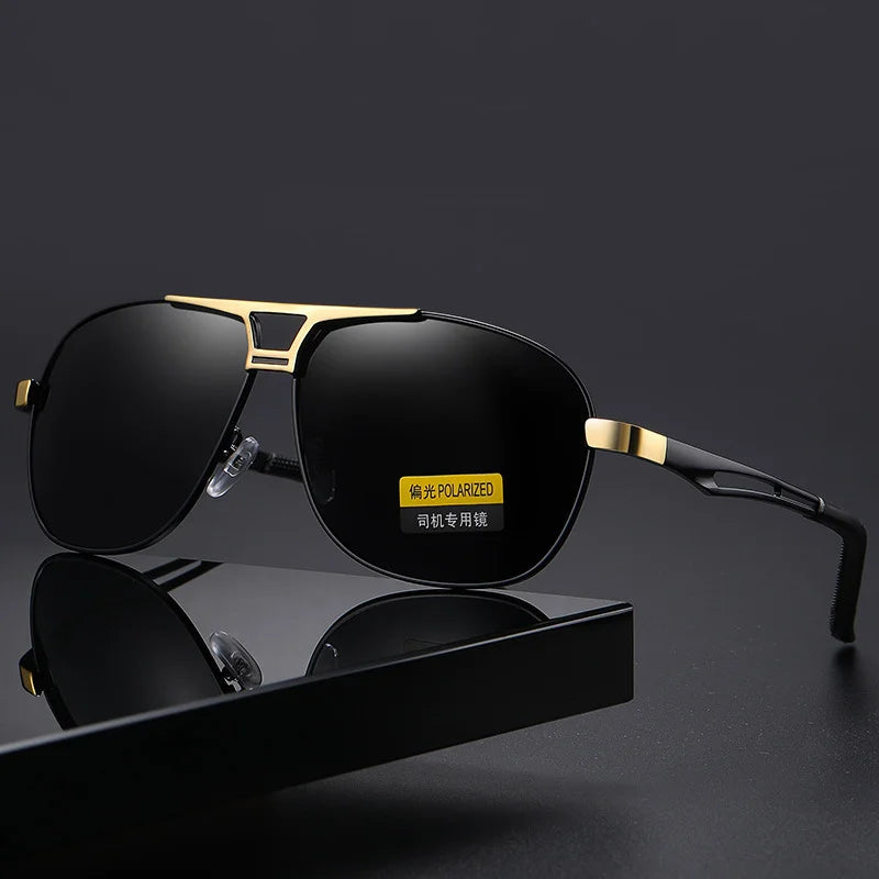 Male Vintage Black Pilot Sunglasses Luxury Men's Polarized Sunglasses Driving Sun Glasses for Men Women Brand Designer Eyewear-Dollar Bargains Online Shopping Australia