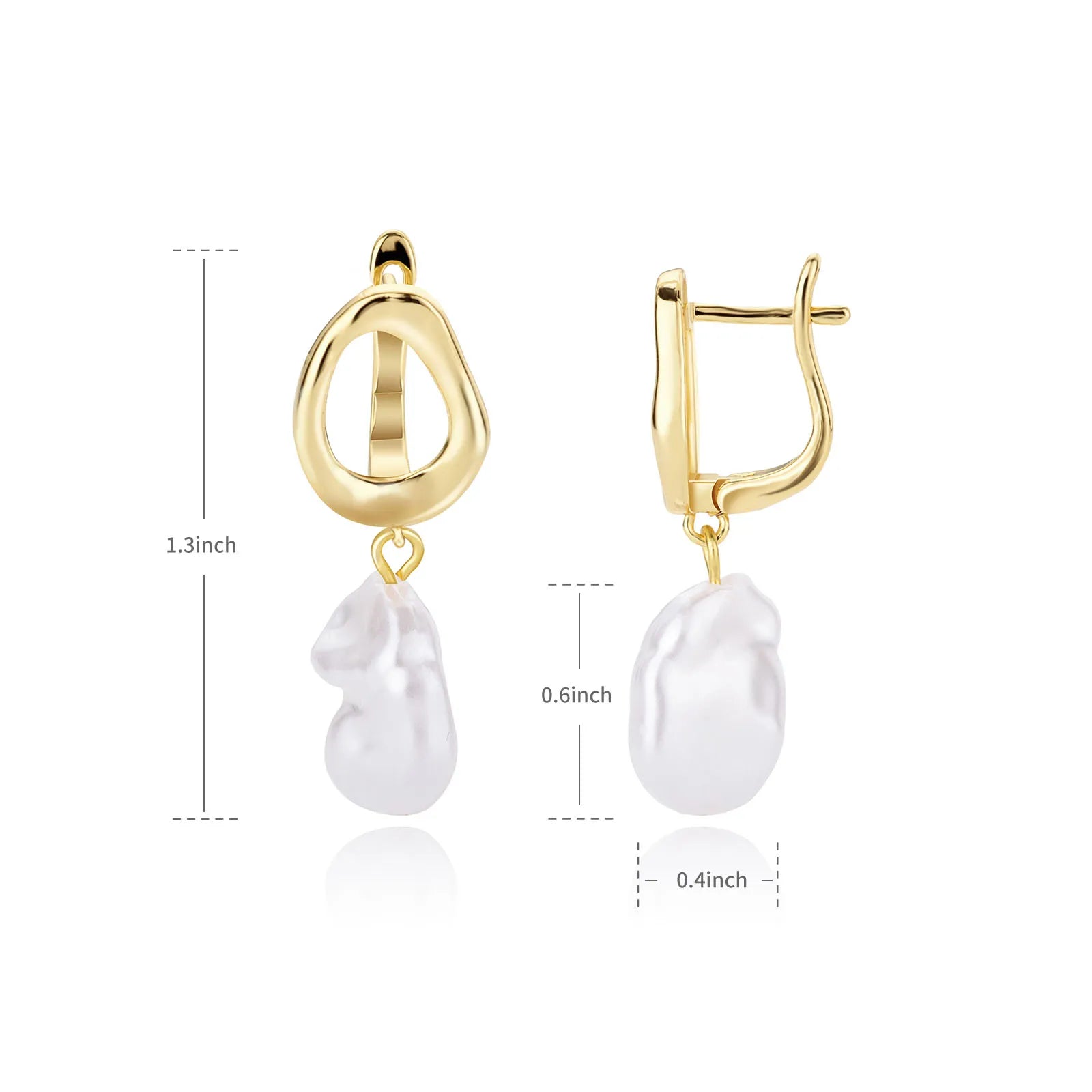 Circle Earrings For Women Vintage Punk Baroque Pearl Earrings Stainless Steel Ear Clip Women Jewelry Imitation Pearl-Dollar Bargains Online Shopping Australia