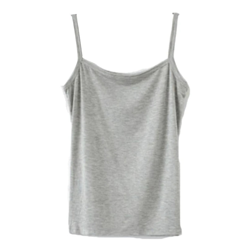 Women Basic Solid Color Sleeveless Camisole Spaghetti Strap Scoop Neck for Tank Top Slim Bottoming Sling Vest Undershirt-Dollar Bargains Online Shopping Australia
